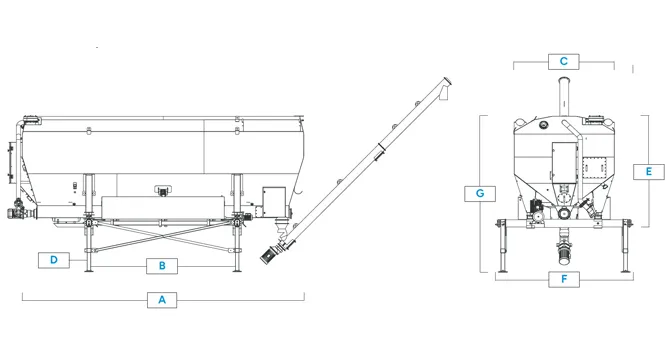Horizontal Silos OR Series Technical Drawing