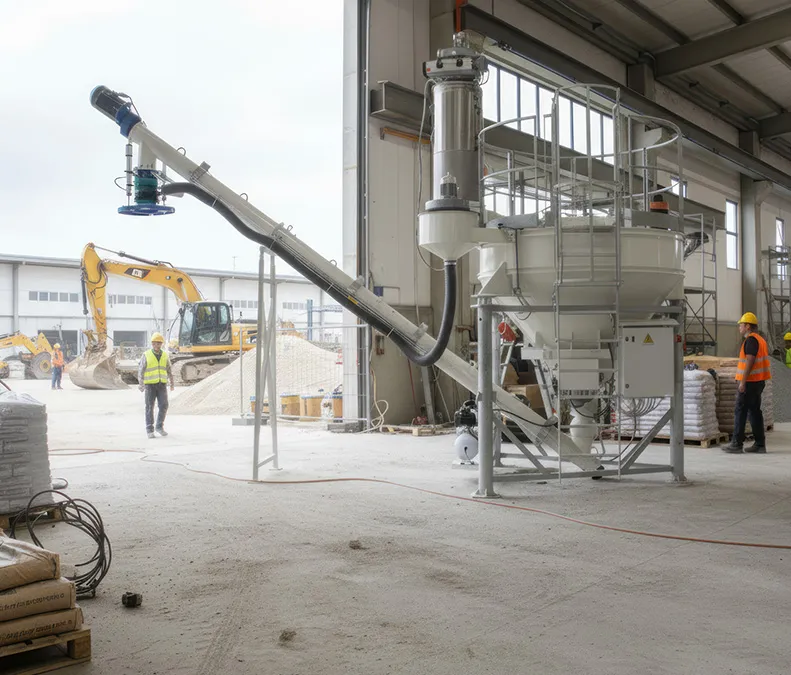 Big bag discharger on site