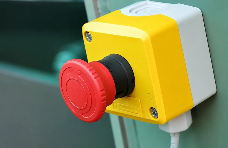 Emergency mushroom button for horizontal silo